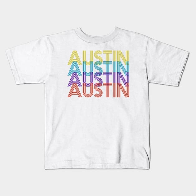 Austin Retro Kids T-Shirt by djhyman